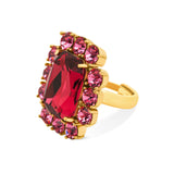 Petite Ninon Square Pink Fuchsia Ring