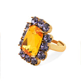 Petite Ninon Square Lavander Yellow Ring