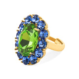 Petite Ninon Oval Blue Green Ring