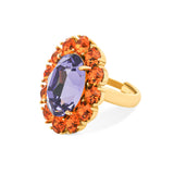 Petite Ninon Oval Orange Purple Ring