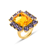 Petite Ninon Square Lavander Yellow Ring