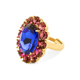 Petite Ninon Oval Fuchsia Navy Ring