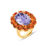 Petite Ninon Oval Orange Purple Ring