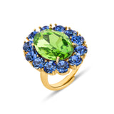 Petite Ninon Oval Blue Green Ring