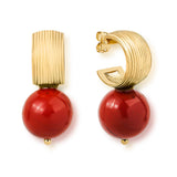 Assos Red Jasper Hoop Earrings
