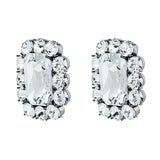 Ninon Square Diamond Crystal Silver Earrings