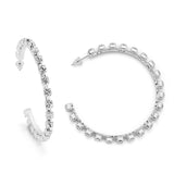 Anita Large Crystal Hoop Earrings in Silver