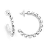 Anita Medium Crystal Hoop Earrings in Silver