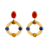 Chora Red Jasper Tigereye Lapis Earrings