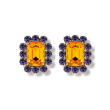 Petite Ninon Square Lavander Yellow Crystal Earrings