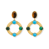 Chora Tigereye Turquoise Malachite Earrings