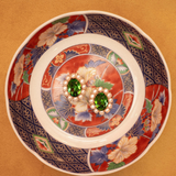 Petite Ninon Pompadour Oval Green Crystal Earrings