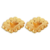 Ninon Square Mandarin & Grass Green Earrings