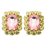 Ninon Square Citrus Jam & Rose Macaron Earrings