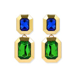 Paris at Night Blue Green Crystal Earrings