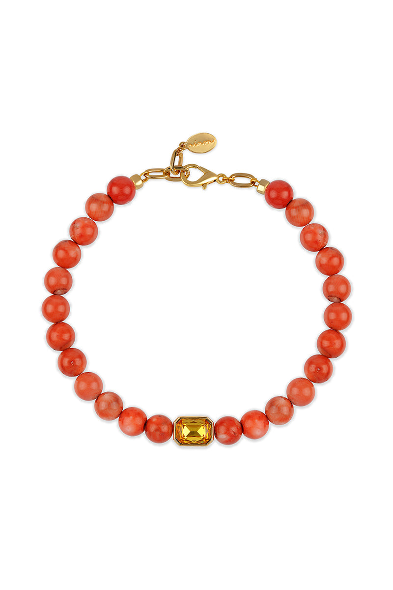 Bodrum Coral and Crystal Necklace – Ninon