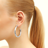 L Hoop Earrings in Silver